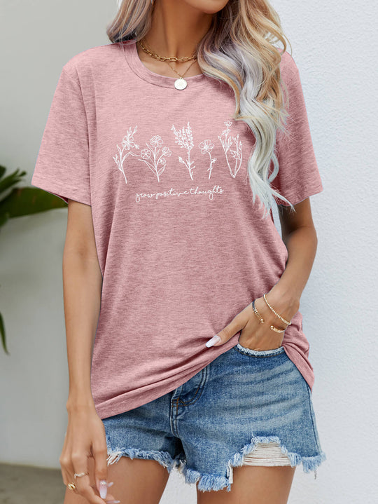 Heidi-Mode | Grafik Rundhals Kurzarmshirt
