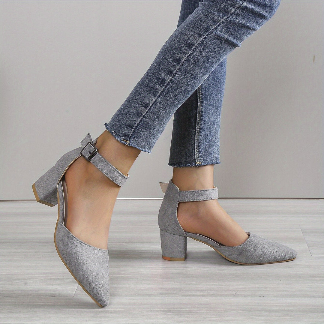 Heidi-Mode | Damen Sandalen mit Blockabsatz Schnürung, mit Knöchelriemen, Elegant