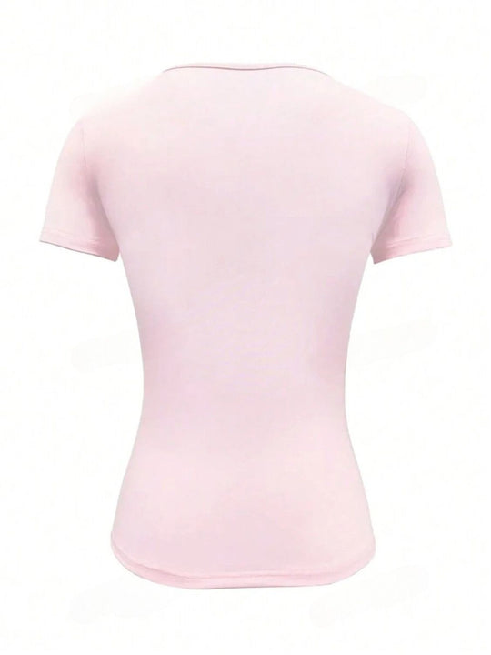 Heidi-Mode | Rundhalsausschnitt Kurzarm T-Shirt