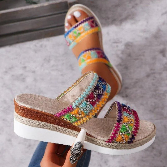 Heidi-Mode | Sommer-Sandalen mit Leinenboden