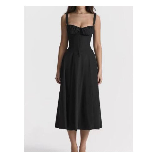 Heidi-Mode | Schmal Geschnittenes Overknee Kleid mit Kreuzriemen