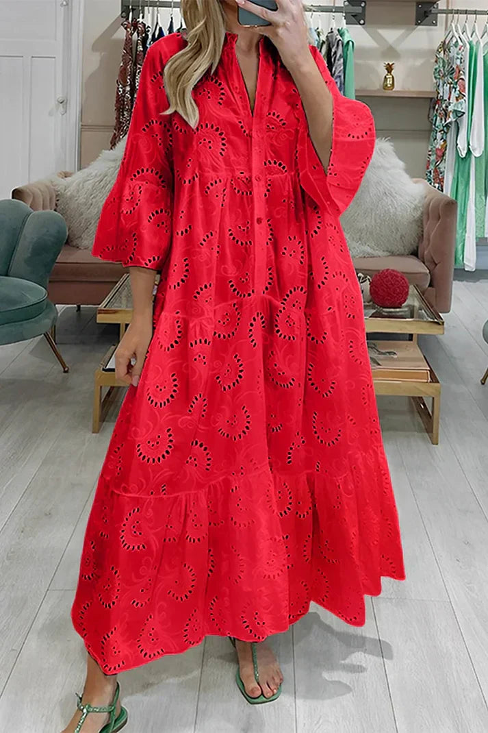 Heidi-Mode | Elegantes Kleid mit Lochstickerei