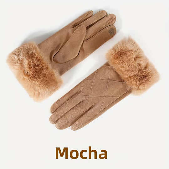 Heidi-Mode | Winter Wildledertasche Touchscreen Handschuhe für Damen