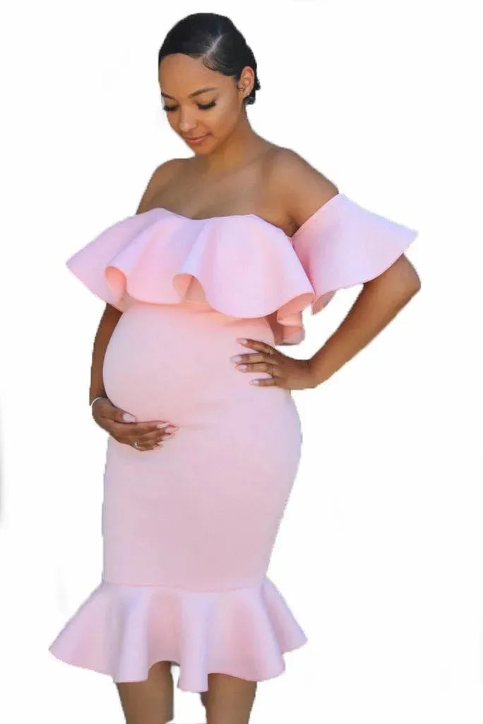 Heidi-Mode | Maternity dress with elastic frills for pregnant women