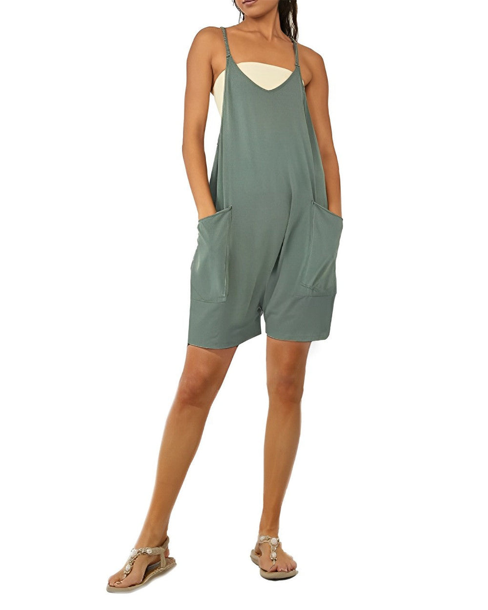 Lässiger Shorts-Jumpsuit mit Taschen