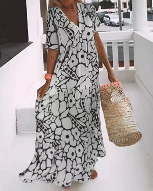 Heidi-Mode | Sommerliches Neues Kurzarm-Printkleid