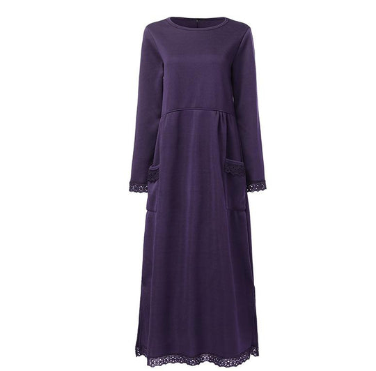 Heidi-Mode | Langärmliges Kleid mit Spitzenkante