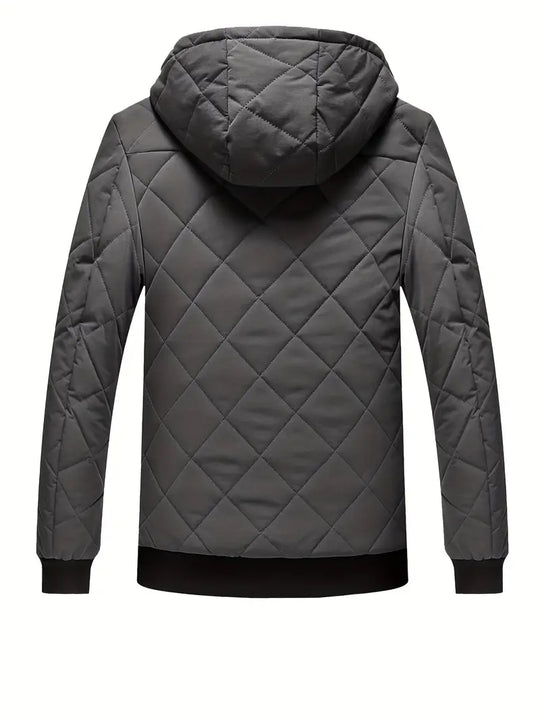 Heidi-Mode - Warme Winterjacke für Herren - Fleece Winddichte Jacke mit Kapuze und Reißverschluss