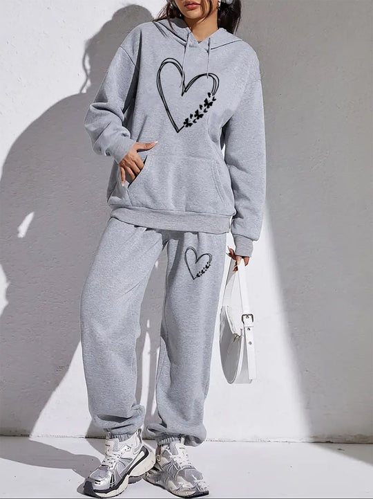 Heidi-Mode | Damen Freizeit-Set mit Trendigem Hoodie und Jogginganzug