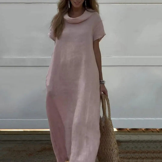 Elisa - Leinenkleid mit Elegantem Kragen