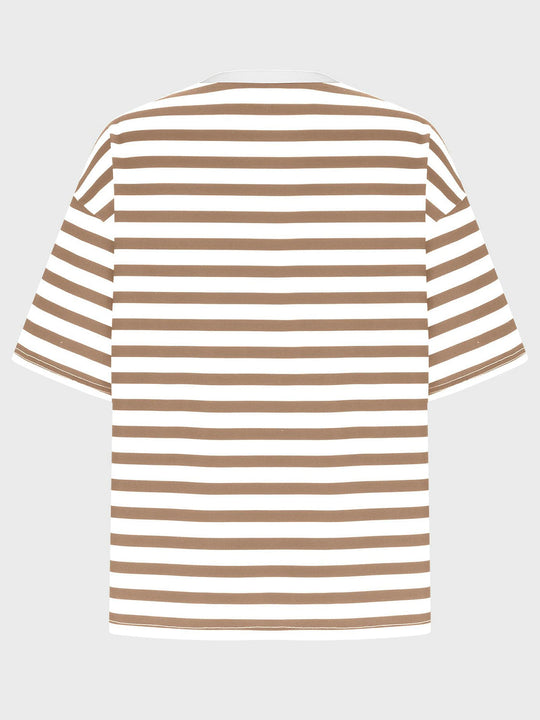Heidi-Mode | Gestreiftes Rundhals-Halbarm-T-Shirt