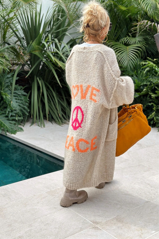 Heidi-Mode | Buchstaben Fall Schulter Lange Ärmel Cardigan