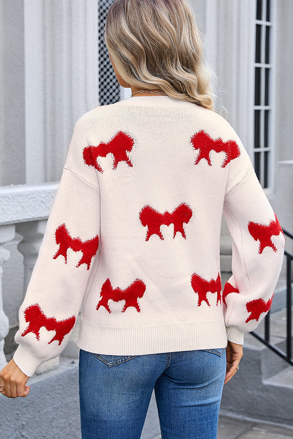 Heidi-Mode | Elegante Strikdetail Ronde Hals Trui Voor Dames