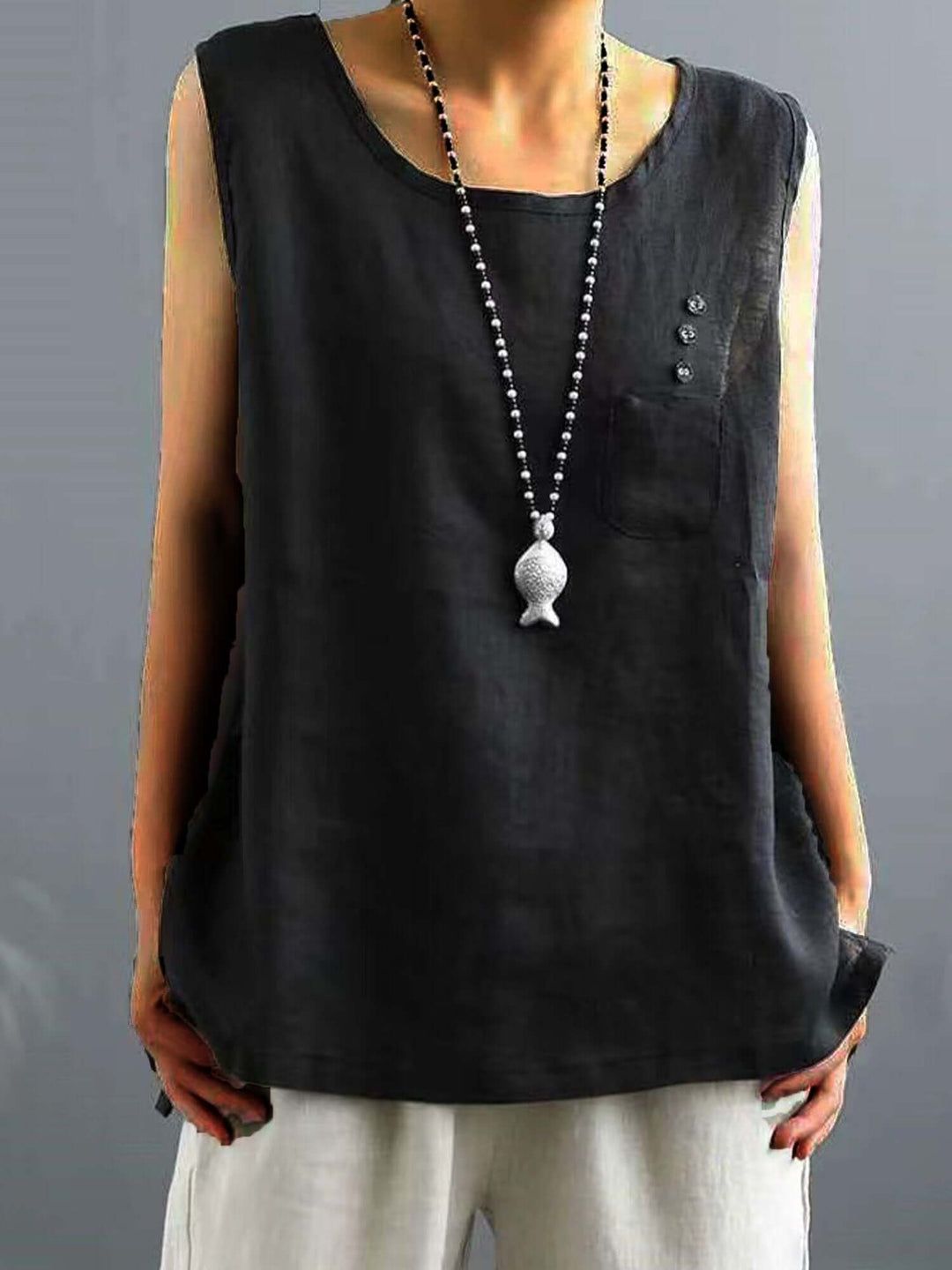 Heidi-Mode | Vintage T-Shirt aus Baumwolle – unifarben und locker geschnitten