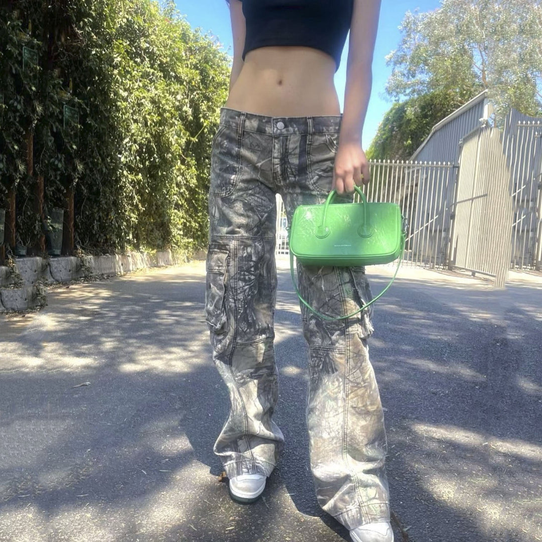Heidi-Mode | Leichte Camouflage Cargo-Hosen mit Taschen für Den Sommer