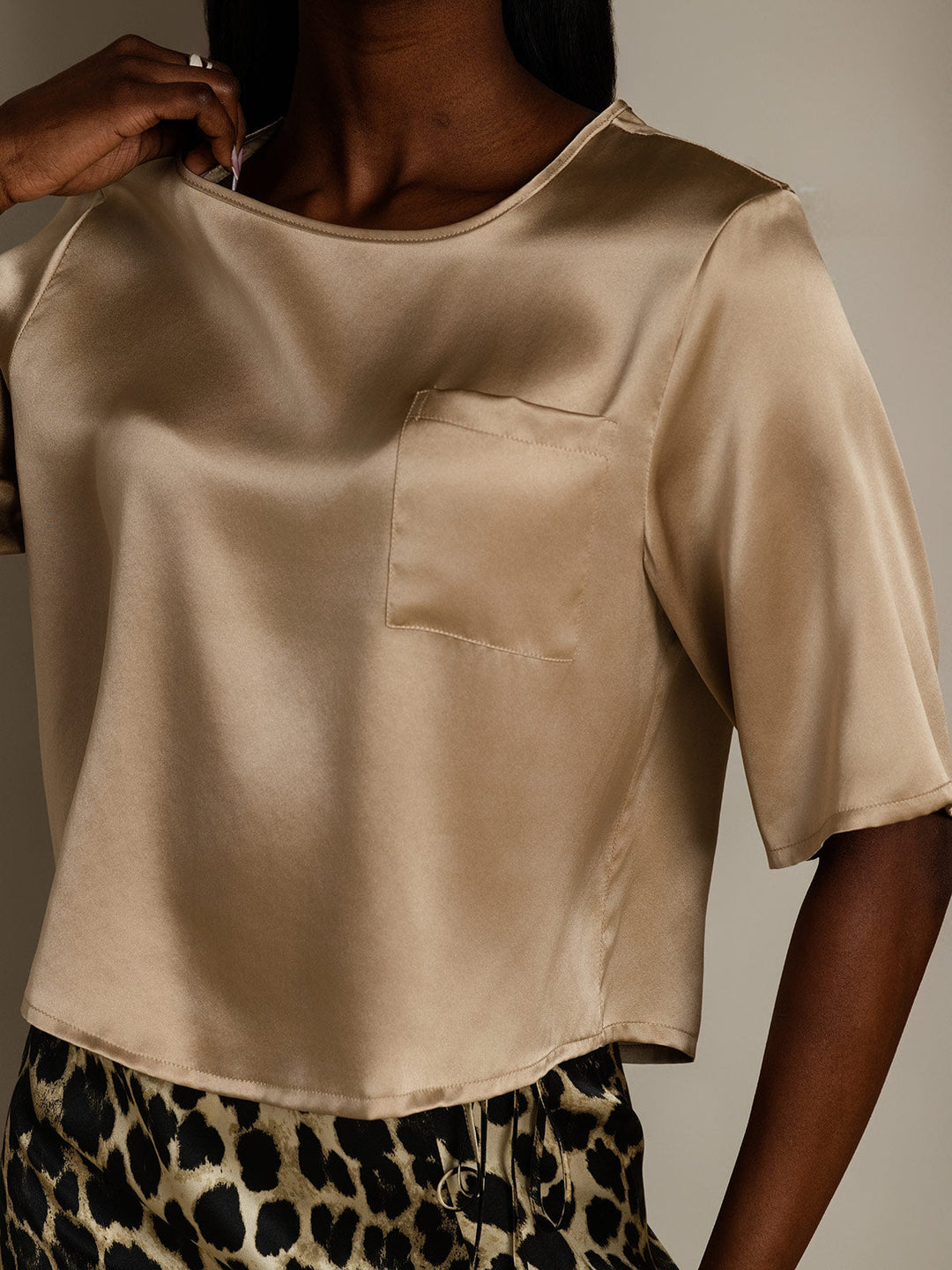 Heidi-Mode | 100% Seide Lässiges Damen T-Shirt