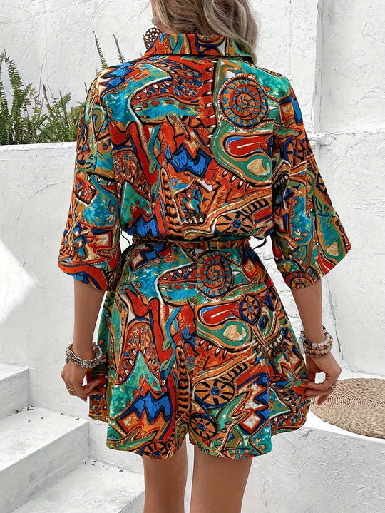 Mode- Bloemenprint Korte Romper