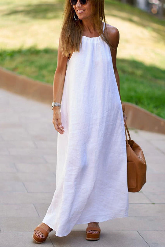 Neckholder-Maxikleid aus Leinenmischung von Down By The Cove