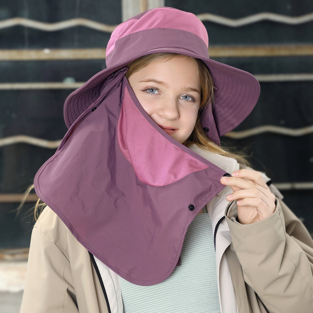 Heidi Mode | Vollabdeckung Gesicht Sonnenschutz Maske im Freien UV Eimer Hut