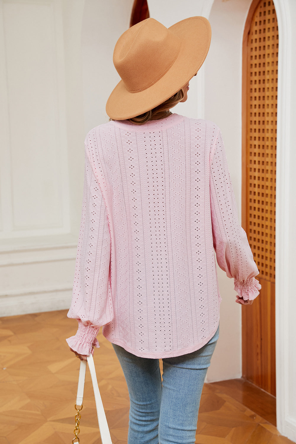 Heidi-Mode | Notchkragen Volant Ärmel Bluse