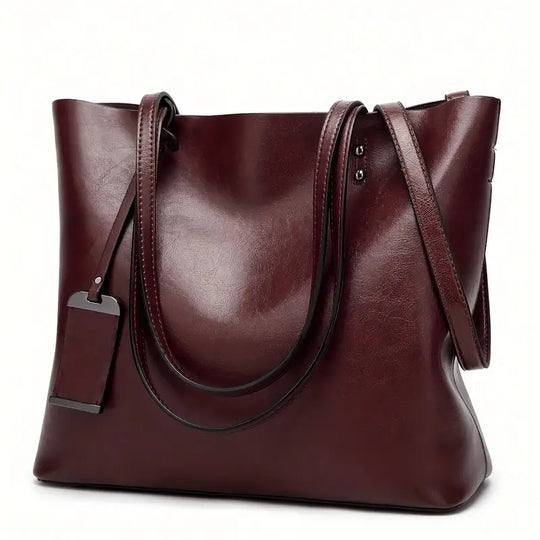 Heidi-Mode | Große Retro Stil Leder Schultertasche für Frauen mit Riemen