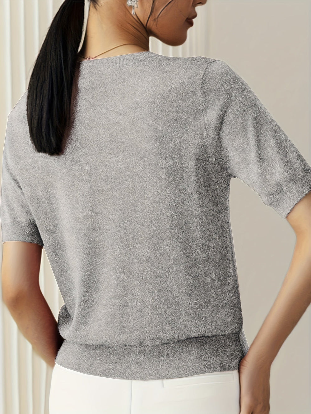 Heidi-Mode | Lässiger Pullover mit Kurzen Ärmeln für Frühling und Sommer