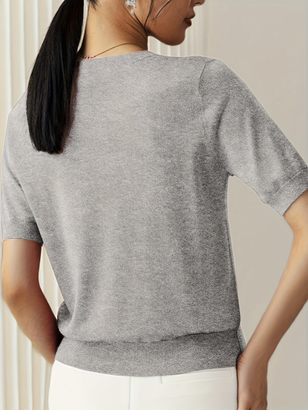 Heidi-Mode | Lässiger Pullover mit Kurzen Ärmeln für Frühling und Sommer