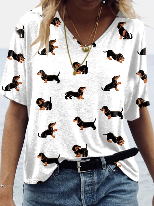 Heidi-Mode | Dackel Shirt mit Pfotenprint aus Lima