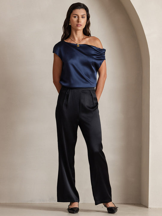 Heidi-Mode | Seiden Chic Ein Schulter Bluse