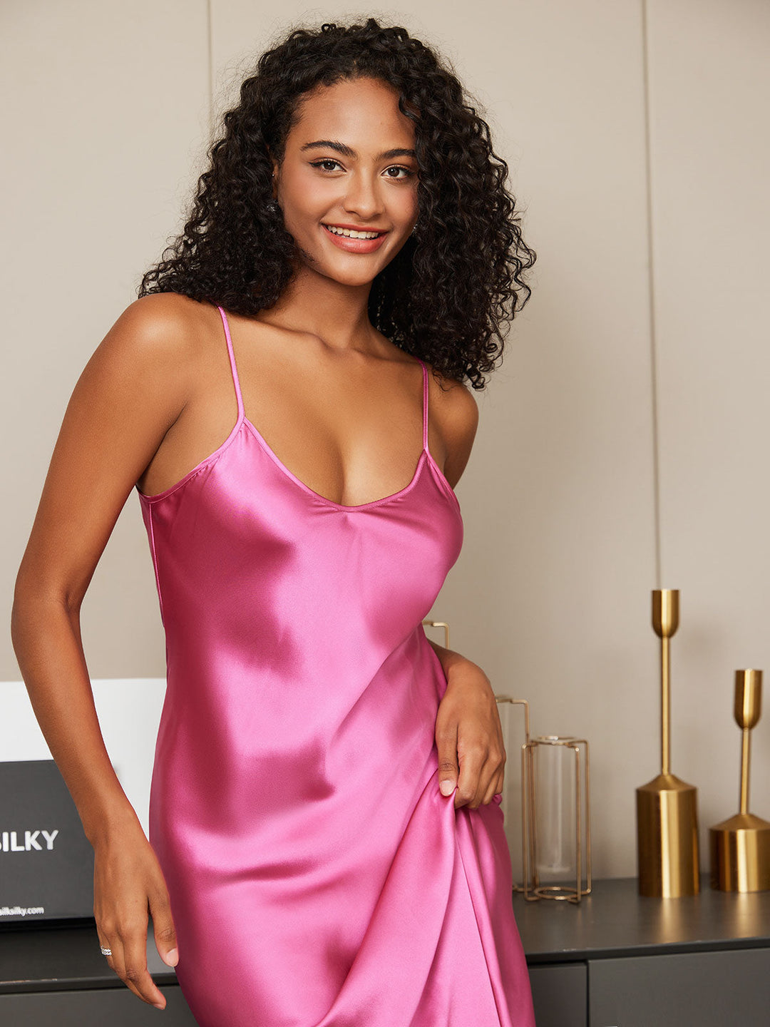 Heidi-Mode | Elegante Seide Midi Nachtwäsche