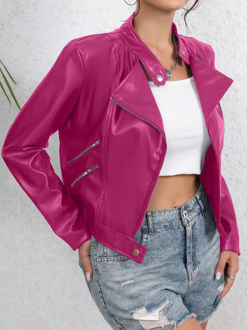 Lederjacke mit Biker-Reißverschluss