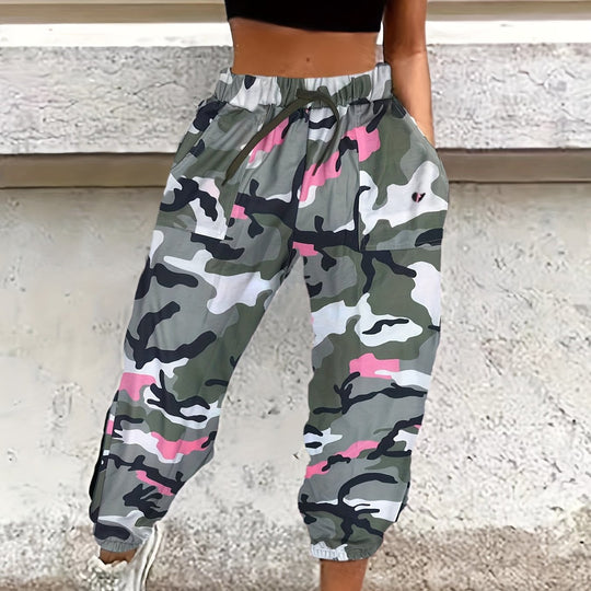 Heidi-Mode | Damen Camo Jogger Trainingshose mit Taschen