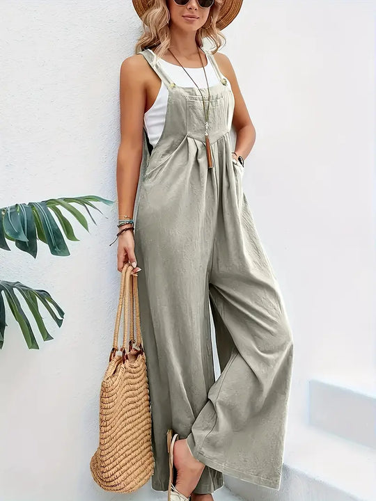 Heidi-Mode Lässiger Knopf-Overall Jumpsuit