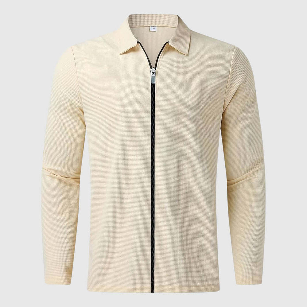 Heidi-Mode | Herren Waffelstrick Zip-Up Jacke