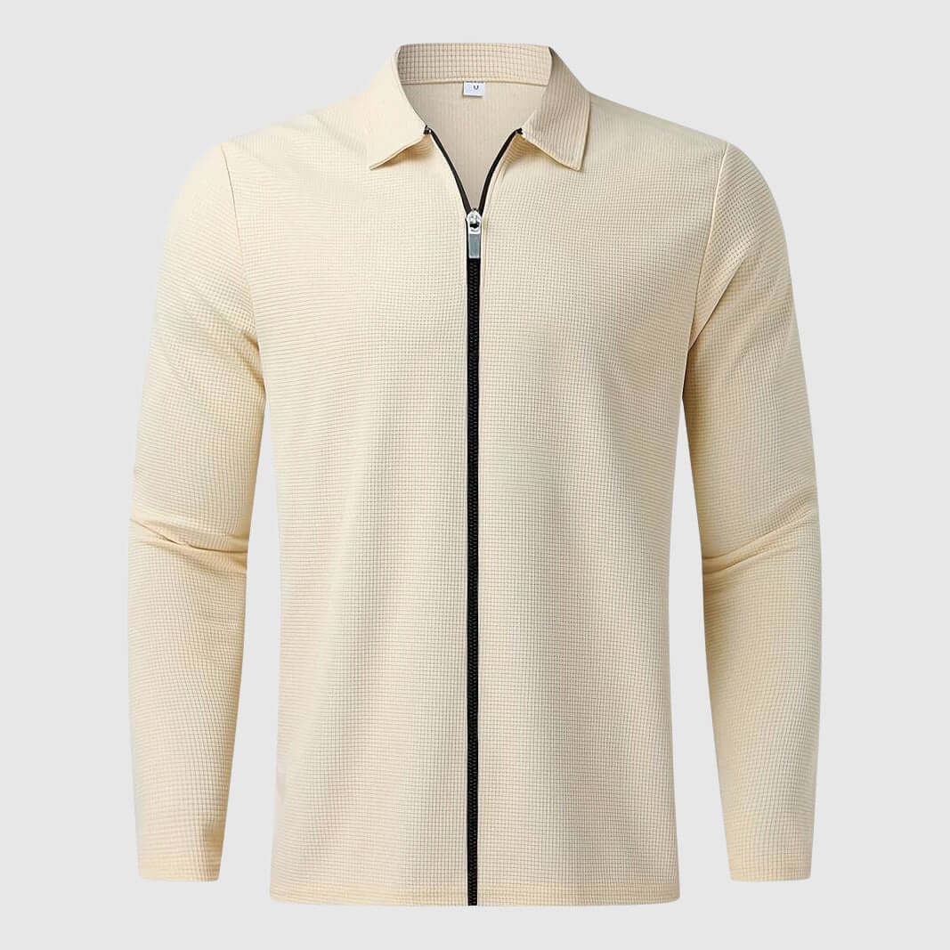 Heidi-Mode | Herren Waffelstrick Zip-Up Jacke