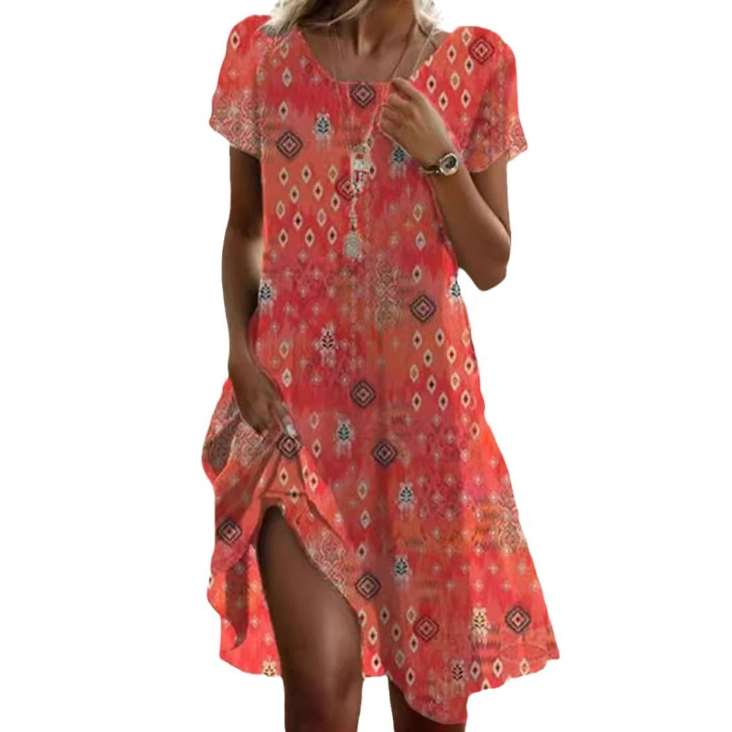 Heidi-Mode | Künstlerischer Ethno Stil Midikleid für Damen