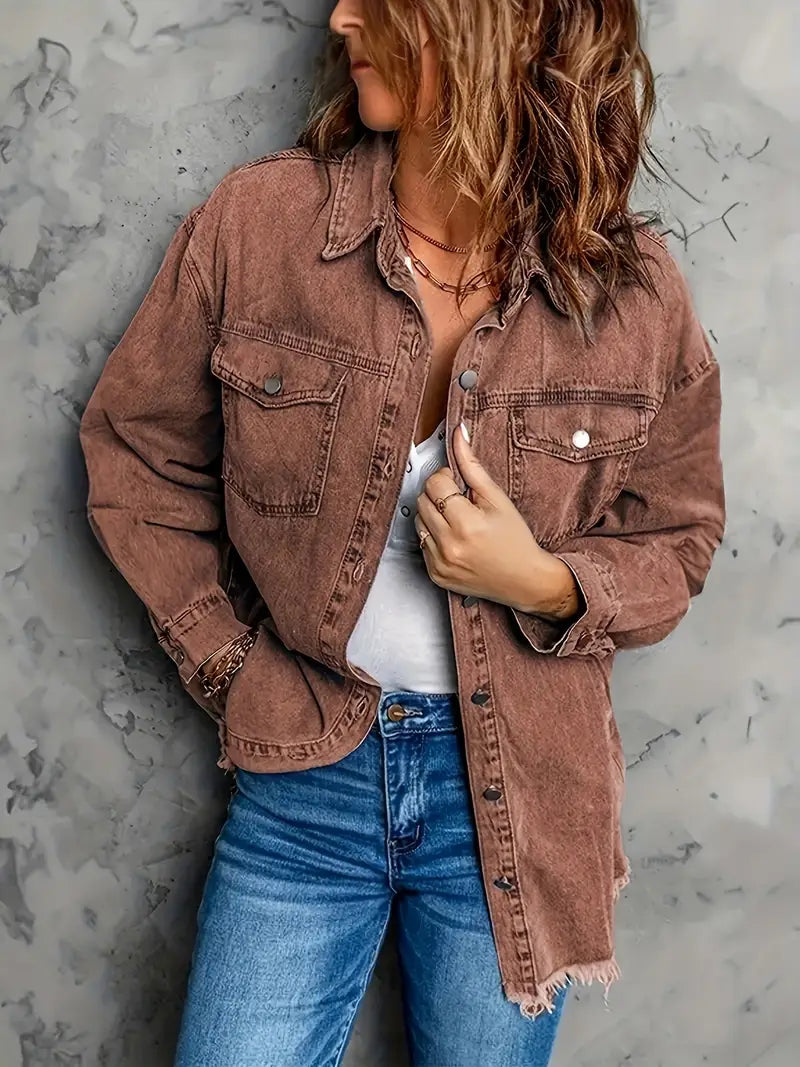 Heidi-Mode | Braune Jacke aus Baumwoll-Denim