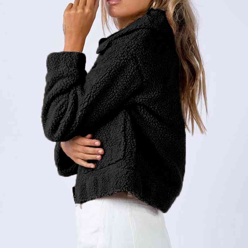 Heidi-Mode | Langarm Kragen Sherpa Jacke
