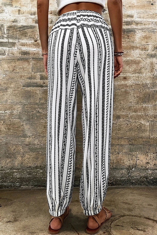 Gestreift Boho Gestreifte Print Casual Pants