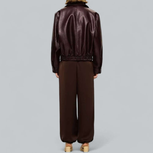 Heidi-Mode | Unisex Vintage Stil Lederlook Jacke