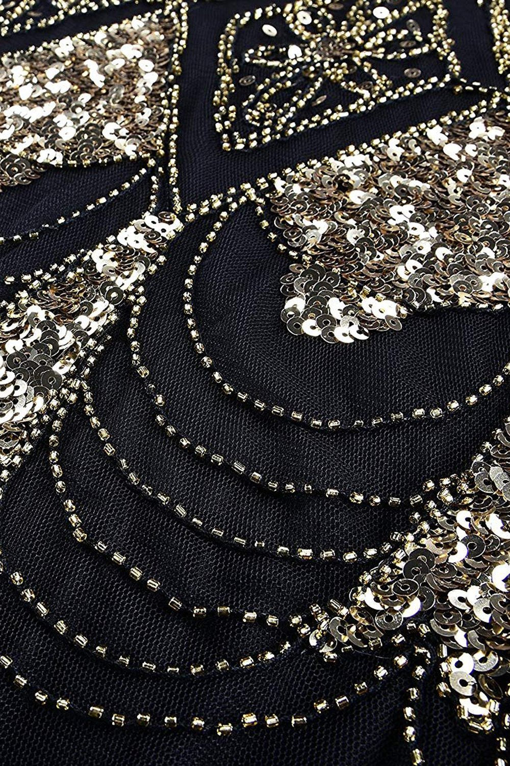 Heidi-Mode | Damen Lange Pailletten Flapper Kleid Maxi