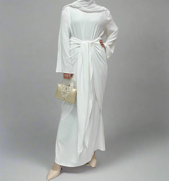 Heidi-Mode | Langarmig Wrinkle Muslimische Frauen Abaya Kleid