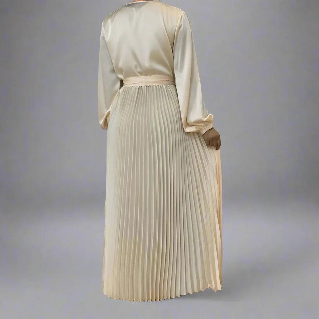Heidi-Mode | Muslim Falten Satin Abaya Kleid Online