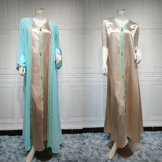 Heidi-Mode | Eid 2-Teiliges Set Frauen Kaftan Kleid Naher Osten Arabisch