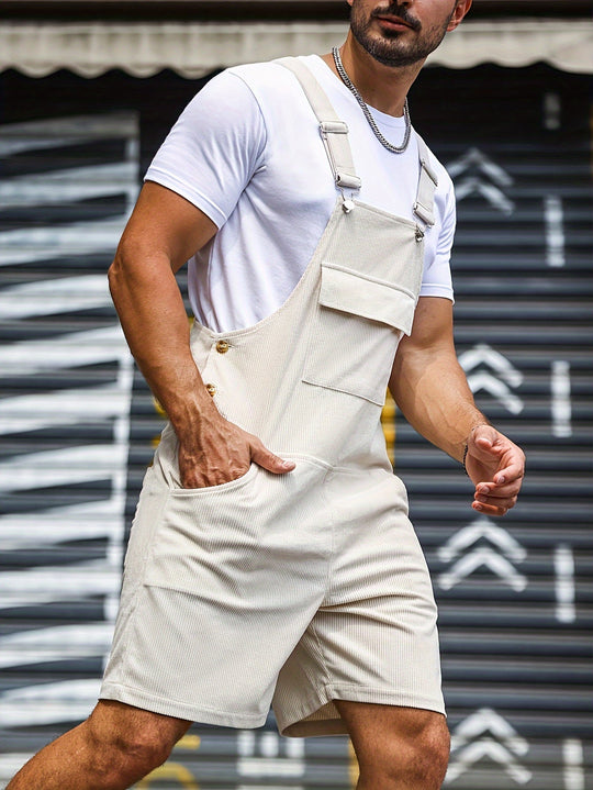 Heidi-Mode | Atmungsaktiver und Schnelltrocknender Freizeit Herrenoverall mit Taschen und Verstellbaren Streifen