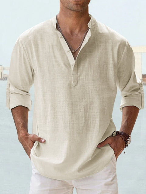 Heidi-Mode | Glattes Lässiges Leinen Overshirt