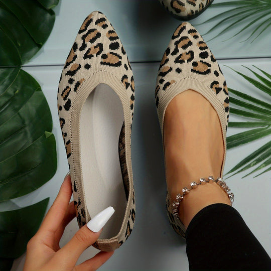 Heidi-Mode | Damen Leopard Ballerinas Punktschritt Auf Licht Ramin