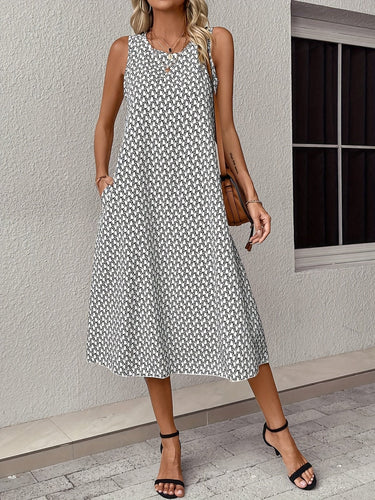 Heidi-Mode | Kleid mit Tasche und Allover-Muster Perfekt für Den Frühling und Den Sommer