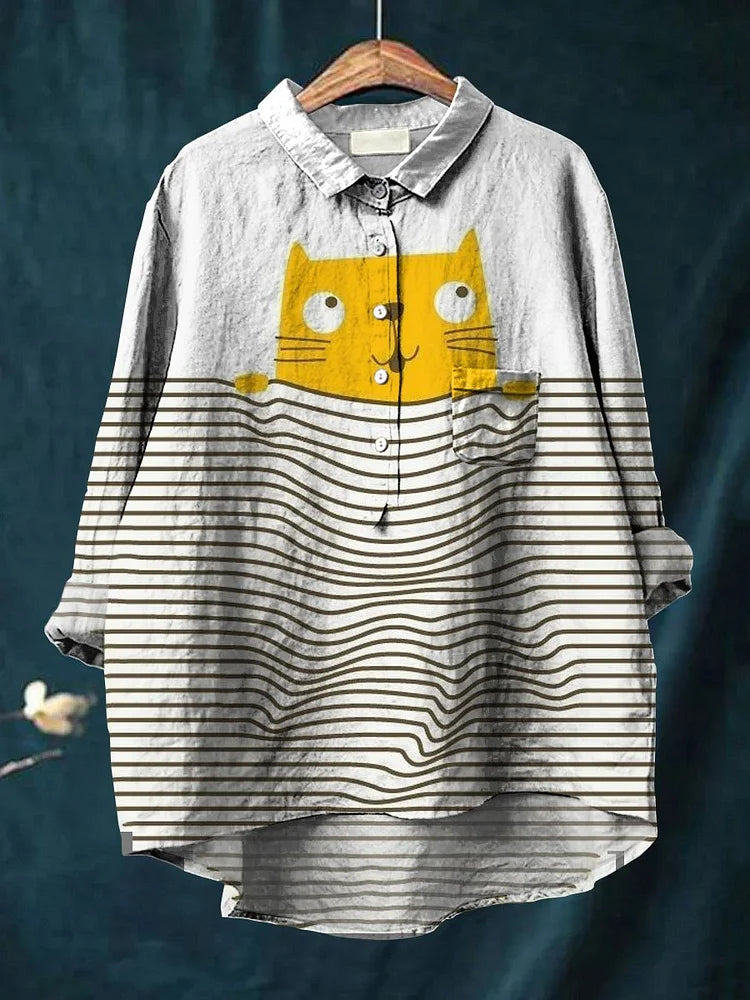 Heidi-Mode | Katzenkunst Auf Weißem T-Shirt