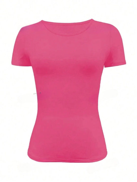 Heidi-Mode | Rundhalsausschnitt Kurzarm T-Shirt